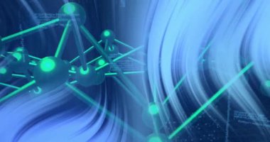 Şekiller üzerinde veri işleme animasyonu. küresel iş ve dijital arayüz kavramı dijital olarak oluşturulmuş video.