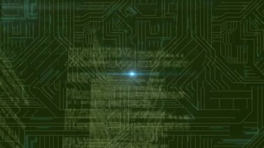 Animation of data processing over network of connections. Global business and digital interface concept digitally generated video.
