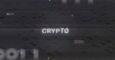 X sembolünün animasyonu, şifreli metin ve ikili kodlar ve siyah arkaplan üzerinde devre kartı dokusu. Dijital olarak üretilmiş, hologram, kodlama, makine öğrenimi, para birimi, finans ve teknoloji kavramı.