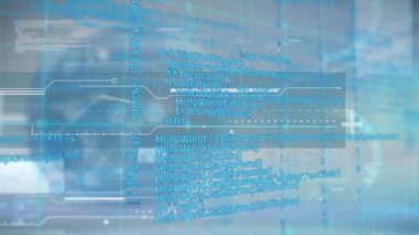 Dünya üzerinde veri işleme animasyonu. küresel iş ve dijital arayüz kavramı dijital olarak oluşturulmuş video.