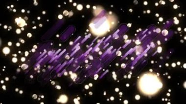 Siyah arkaplan üzerindeki parlak noktaların üzerindeki soyut desenlerin animasyonu. Dijital olarak üretilmiş, hologram, lens alevi, ışık, illüstrasyon, bokeh ve teknoloji kavramı.