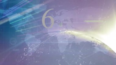 Siyah arkaplanda 6g metin, dünya ve veri işleme ağı bağlantılarının animasyonu. Küresel teknoloji, bağlantılar ve dijital arayüz konsepti dijital olarak oluşturulmuş video.