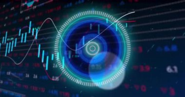 Siyah arkaplan üzerinde veri işleme animasyonu. küresel iş ve dijital arayüz kavramı dijital olarak oluşturulmuş video.