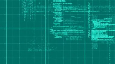 Animation of data processing over gray background. Global business and digital interface concept digitally generated video.