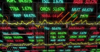 Siyah arkaplan üzerinde veri işleme animasyonu. küresel iş ve dijital arayüz kavramı dijital olarak oluşturulmuş video.