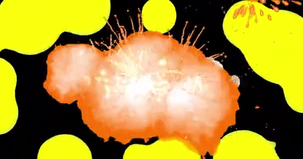 Animación Texto Diwali Feliz Sobre Formas Fuegos Artificiales Backrgound Negro — Vídeos de Stock