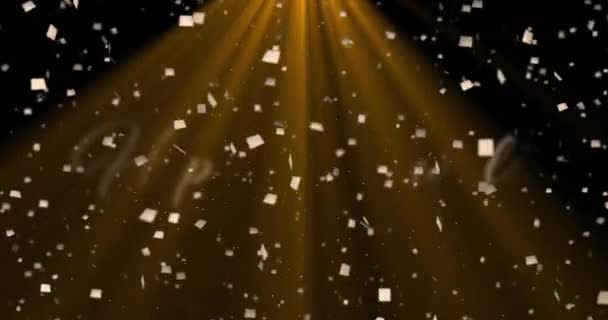 Animacja Szczęśliwego Tekstu Diwali Nad Konfetti Spadającym Czarne Tło Diwali — Wideo stockowe