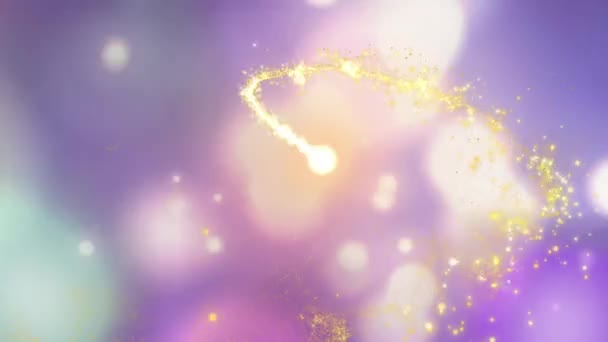 Animation Golden Shooting Star Spots Light Purple Background Backgrounds Abstract — Stock Video