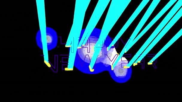 Animação Feliz Ano Novo Texto Sobre Formas Fogos Artifício Backrgound — Vídeo de Stock