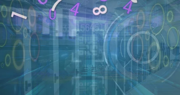 Afbeelding Van Nummers Dataverwerking Sever Room Digitaal Ruimte Computer Netwerk — Stockfoto