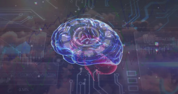 Imagem Placa Mãe Cérebro Espaço Digital Conceito Espaço Digital Computadores — Fotografia de Stock