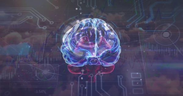 Imagem Placa Mãe Cérebro Espaço Digital Conceito Espaço Digital Computadores — Fotografia de Stock