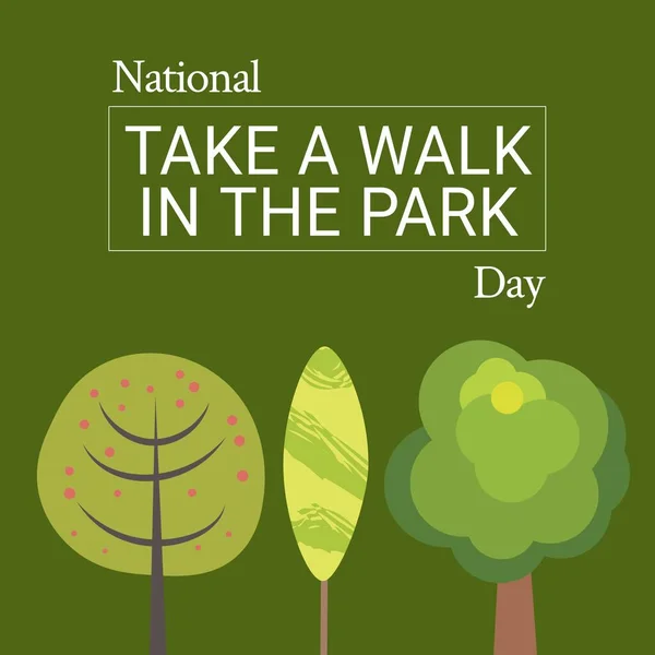 Composición Nacional Dar Paseo Parque Texto Del Día Árboles Nacional — Foto de Stock