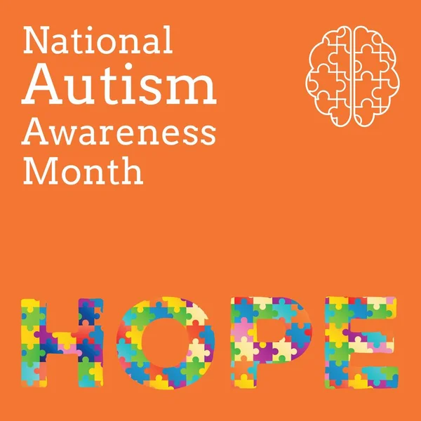 Zusammensetzung Des Nationalen Autismus Bewusstseins Monats Textes Und Des Hope — Stockfoto