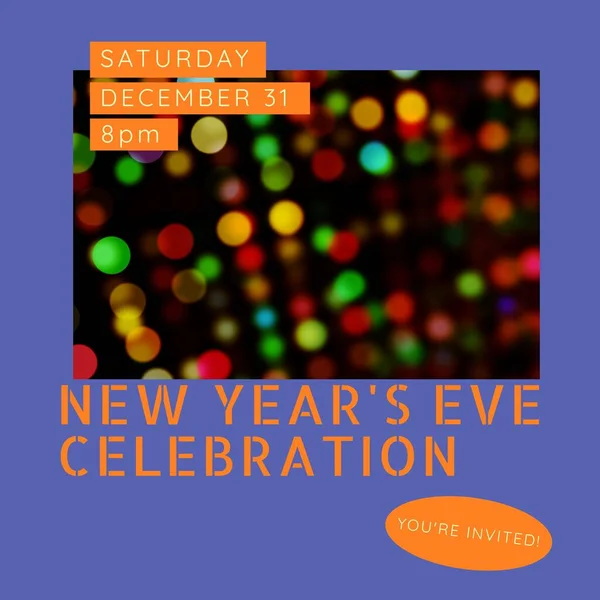 Composition New Year Eve Celebration Text Bokeh Light Spots New — Stock Photo, Image
