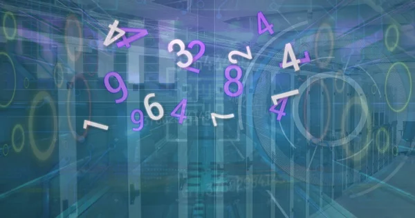 Afbeelding Van Nummers Dataverwerking Sever Room Digitaal Ruimte Computer Netwerk — Stockfoto