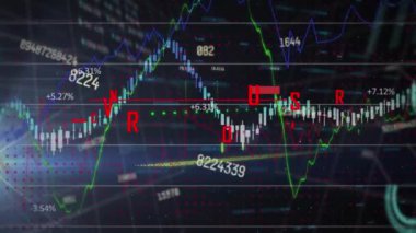 Koronavirüs metninin siyah arkaplandaki veri işleme üzerine animasyonu. Küresel teknoloji, çevrimiçi güvenlik ve dijital arayüz kavramı dijital olarak oluşturulmuş video.
