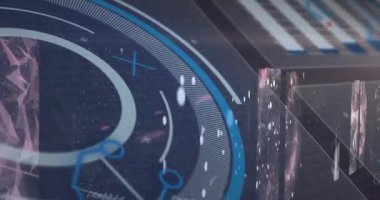 Siyah arkaplan üzerinde veri işleme animasyonu. küresel iş ve dijital arayüz kavramı dijital olarak oluşturulmuş video.