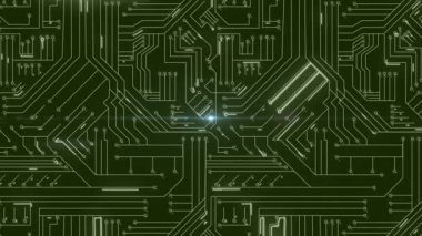 Bağlantı ağı üzerinden ışık noktalarının animasyonu. Küresel iş ve dijital arayüz kavramı dijital olarak oluşturulmuş video.