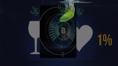 Kokteyl ve kalp ikonuna karşı raunt tarayıcısı üzerinden geri sayım oranı giderek artıyor. İş teknolojisi kavramı