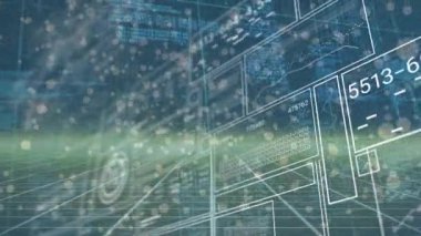 Siyah arkaplanda veri işleme ve bağlantı ağının animasyonu. Dijital olarak oluşturulmuş küresel bağlantılar, bilgisayar ve dijital arayüz kavramı.