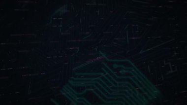 Şekiller üzerinde veri işleme animasyonu. küresel iş ve dijital arayüz kavramı dijital olarak oluşturulmuş video.