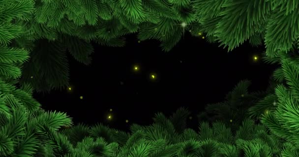 Animação Decorações Abeto Natal Luzes Brilhantes Que Caem Cenário Inverno — Vídeo de Stock