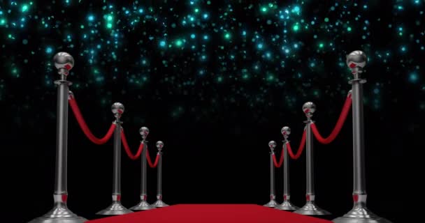 Animation Glowing Spots Light Falling Red Carpet Background New Year — Stock Video
