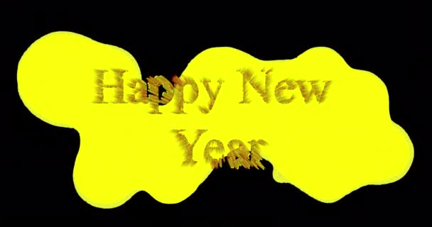 Animation Happy New Year Text Shapes New Year Celebration Digital — Stock Video