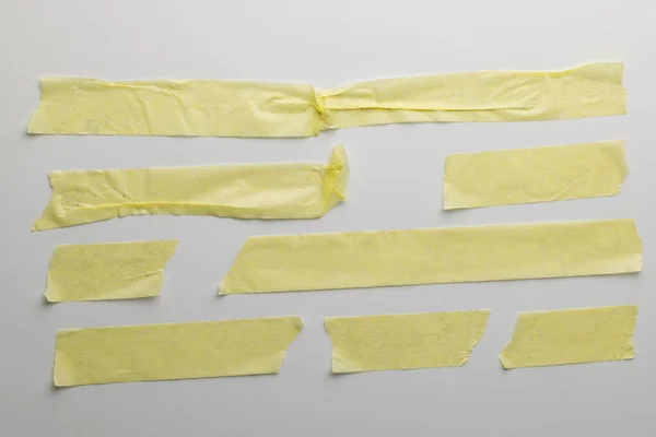 stock image Yellow masking tape with copy space on white background. Abstract paper texture background and communication concept.
