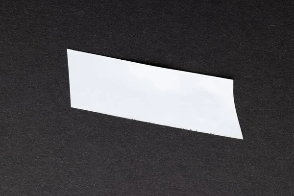 Ripped Piece White Tape Copy Space Black Background Abstract Paper — Stock Photo, Image