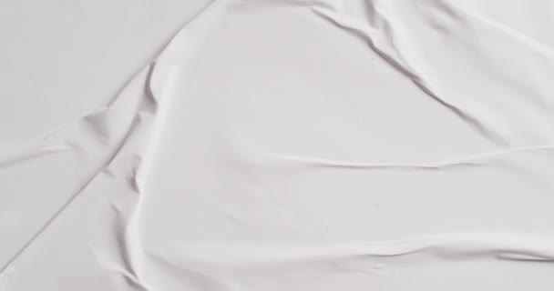 Wideo Bliska Białym Pogniecionym Materiałem Przestrzenią Kopiowania Koncepcja Tkaniny Tekstury — Wideo stockowe
