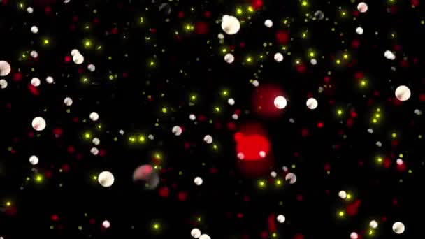 Анимация Красочных Мигающих Красных Желтых Огней Черном Фоне Абстрактная Концепция — стоковое видео