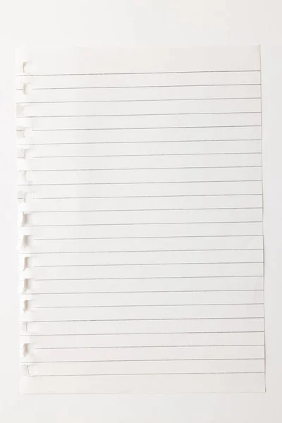 Pieza Blanca Cuaderno Con Espacio Copia Sobre Fondo Blanco Textura — Foto de Stock