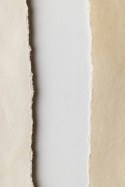 Beyaz Arka Planda Kopyalama Alanı Olan Yırtık Bej Kağıt Parçaları — Stok fotoğraf