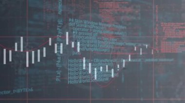 Karanlık arka planda dijital veri işleme animasyonu. Dijital olarak oluşturulmuş küresel bağlantılar, veri işleme, hesaplama ve çevrimiçi güvenlik kavramı.