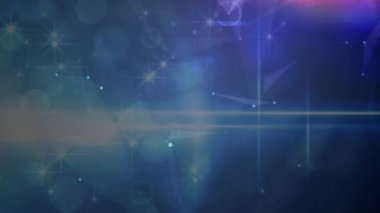 Animation of network of connections over light spots. Global business and digital interface concept digitally generated video.