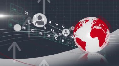 Siyah arkaplanda bağlantıları olan dünyanın bileşimi. Dijital olarak oluşturulmuş küresel bağlantılar, veri işleme, hesaplama ve çevrimiçi güvenlik kavramı.