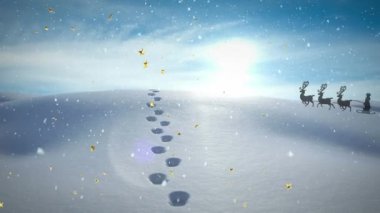 Bu video, beyaz arka planda ren geyikleri tarafından çekilen snowboard 'lu bir çocuğun siyah siluetini gösteriyor. Video ayrıca siyah zemin üzerinde düşen sarı yıldızların animasyonunu da içeriyor..