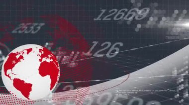 Siyah arkaplanda bağlantıları olan dünyanın bileşimi. Dijital olarak oluşturulmuş küresel bağlantılar, veri işleme, hesaplama ve çevrimiçi güvenlik kavramı.