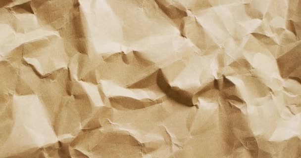 Video Zblízka Zmačkaného Pozadí Hnědého Papíru Papír Psaní Textura Materiál — Stock video