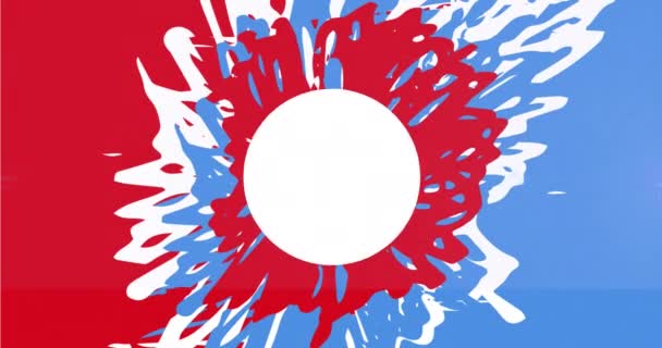 赤と青の汚れの上に幸せなマーティン ルーサー キングの日のテキストのアニメーション マーティン ルーサー キングの日とお祝いのコンセプトをデジタルで — ストック動画