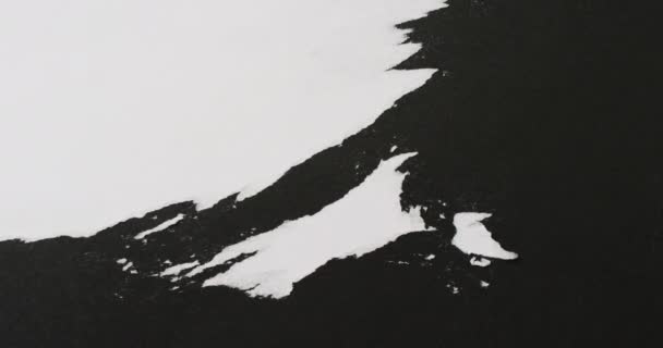 白い背景に黒い絵具のストロークのクローズアップのビデオ 素材のコンセプト — ストック動画