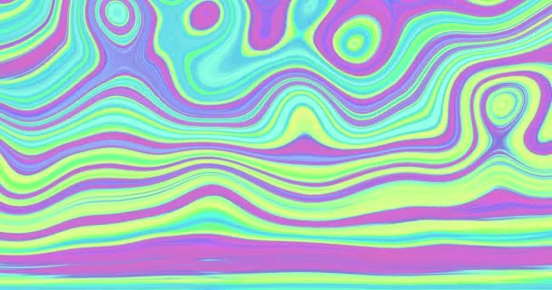 Animation Motif Liquide Violet Vert Déplaçant Sur Boucle Transparente Contexte — Video