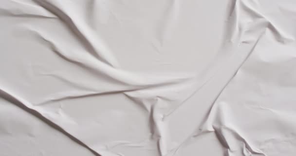 Video Close White Creased Fabric Copy Space Fabric Texture Materials — Stock Video