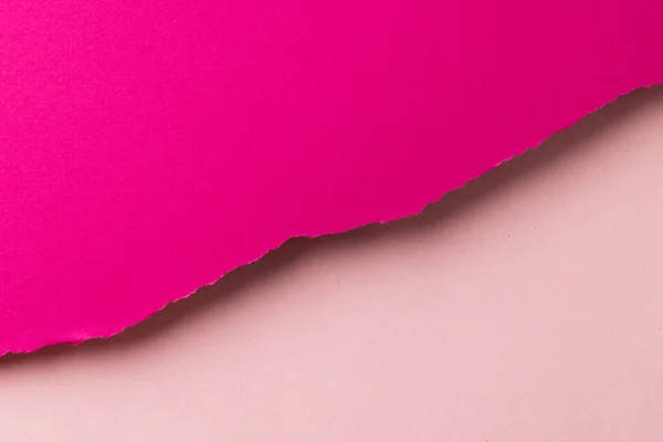 Rasgou Pedaços Papel Rosa Com Espaço Cópia Fundo Branco Textura — Fotografia de Stock