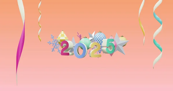 Εικόνα Του 2025 Αριθμός Κατά Διάρκεια Του Νέου Έτους Και — Φωτογραφία Αρχείου