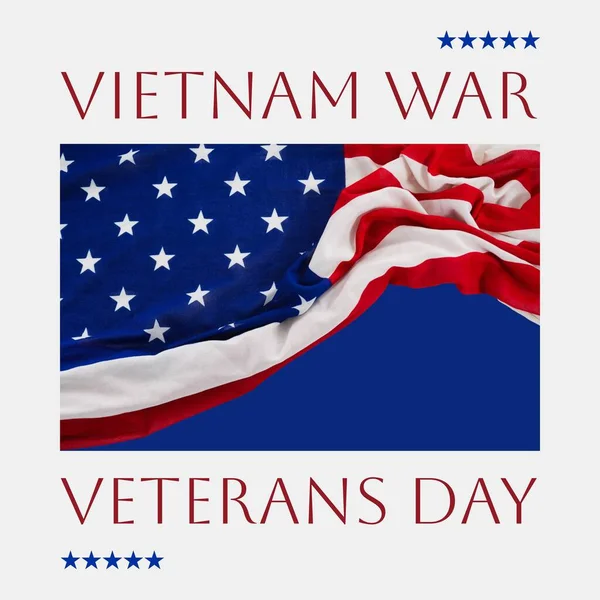 Sammansättning Nationella Vietnam Krig Veteraner Dag Text Över Flagga Usa — Stockfoto