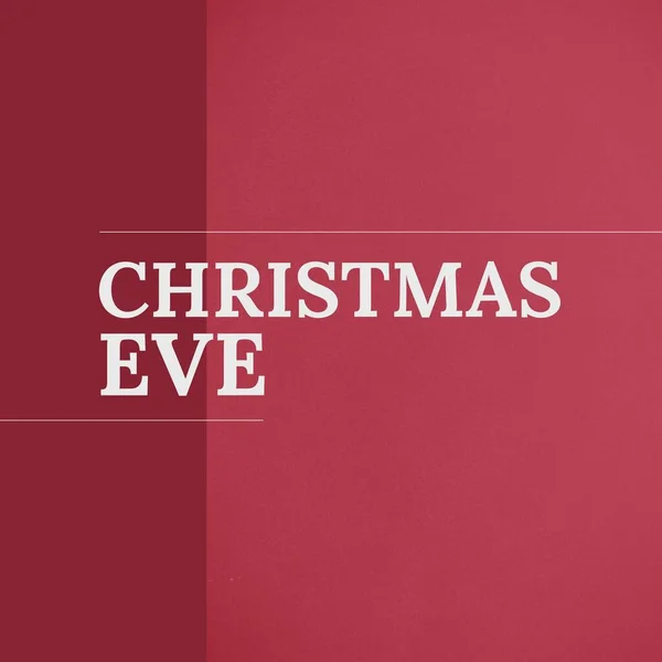Samenstelling Van Kerstavond Tekst Rode Achtergrond Kerst Festiviteit Feest Traditie — Stockfoto