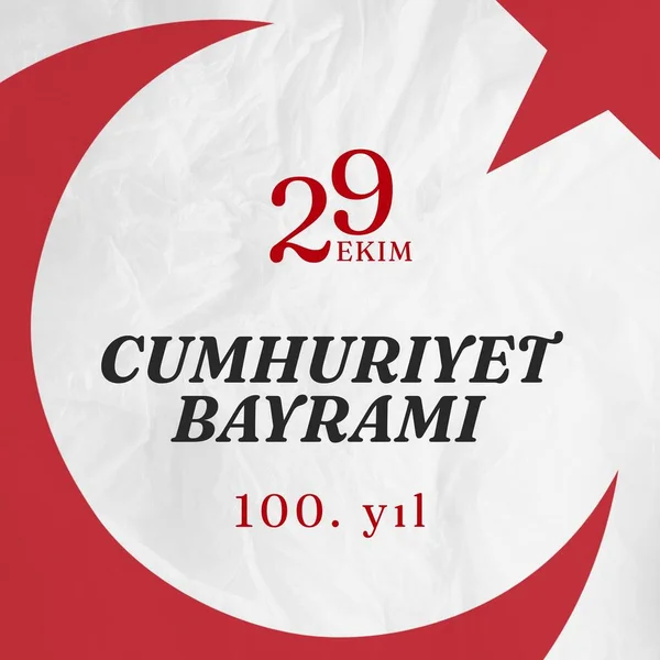 Σύνθεση Του Κειμένου Cumhuriyet Bayrami Σημαία Γαλοπούλας Λευκό Φόντο Ημέρα — Φωτογραφία Αρχείου